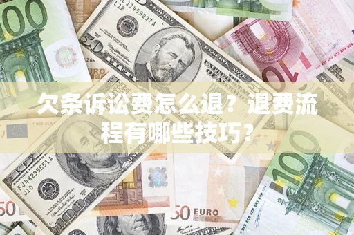 北京欠条诉讼费怎么退？退费流程有哪些技巧？